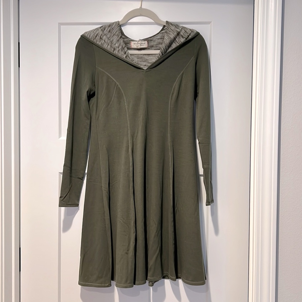 Mac Studio Cotton Long Sleeve Hooded Swing Dress